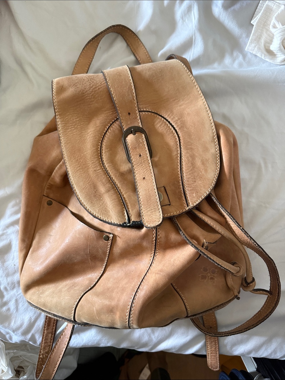 Vintage Leather Backpack - Tan Leather Women’s Bag